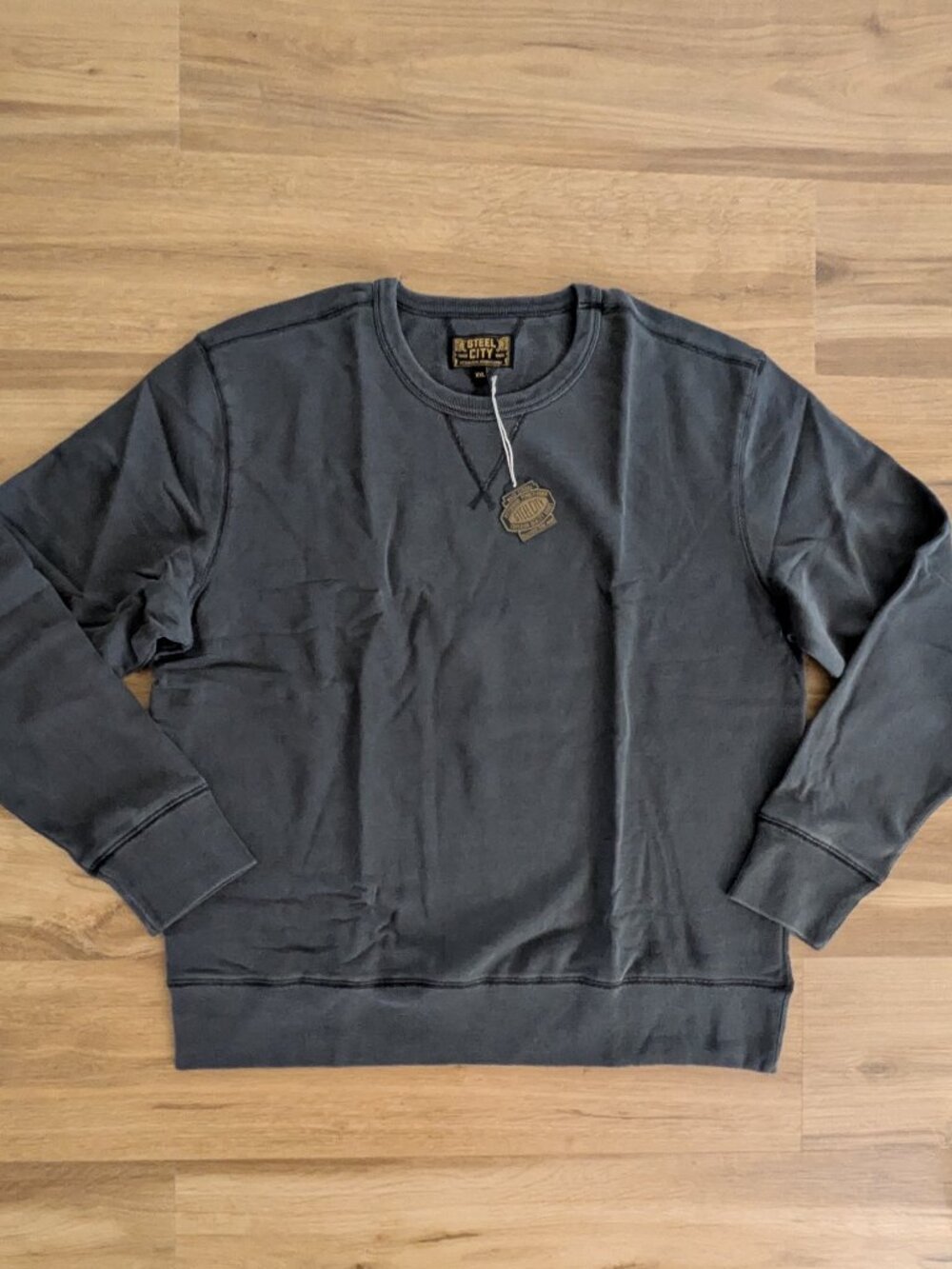 NWT Steel City Vintage Black Crewneck Sweatshirt XXL Heavyweight French Terry